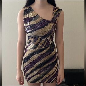 Animal Print Body con Dress